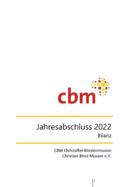 Titel des PDFs: Jahresabschluss 2022, CBM-Logo.