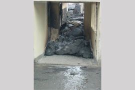 Lavamassen in einem Krankenhausflur nach dem Vulkanausbruch des Nyiragongo