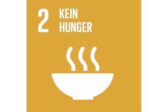Symbol des UN-Entwicklungsziesl &quot;Kein Hunger&quot;: dampfende Schale.
